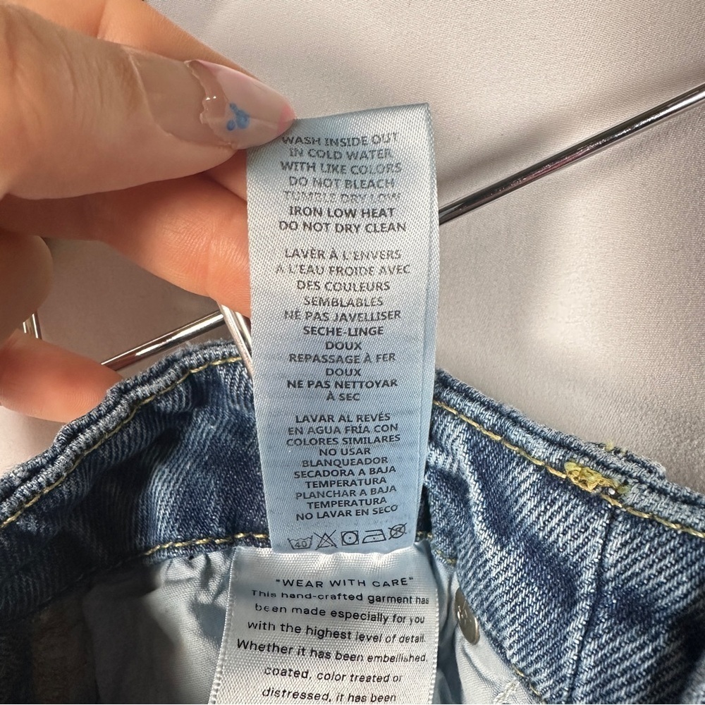 Good American ‘Good Boy’ Side-Slit Straight Jeans Blue941 (2/26) Rigid High Rise - Picture 10 of 13